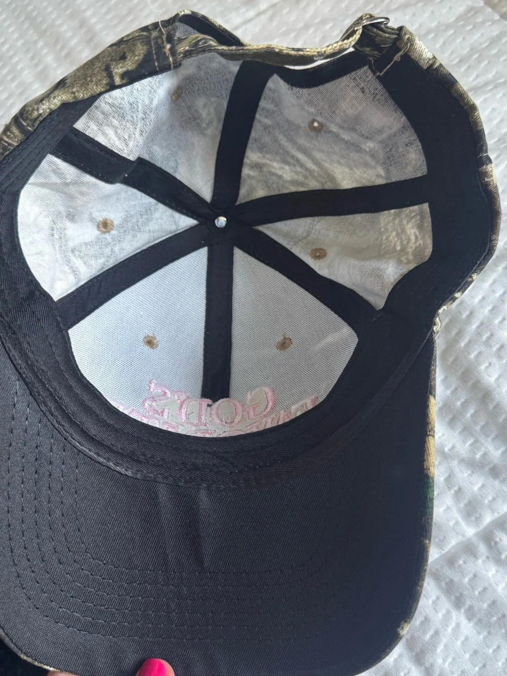 God's Favorite Pink Embroidered Camo Cap
